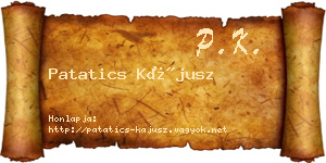 Patatics Kájusz névjegykártya